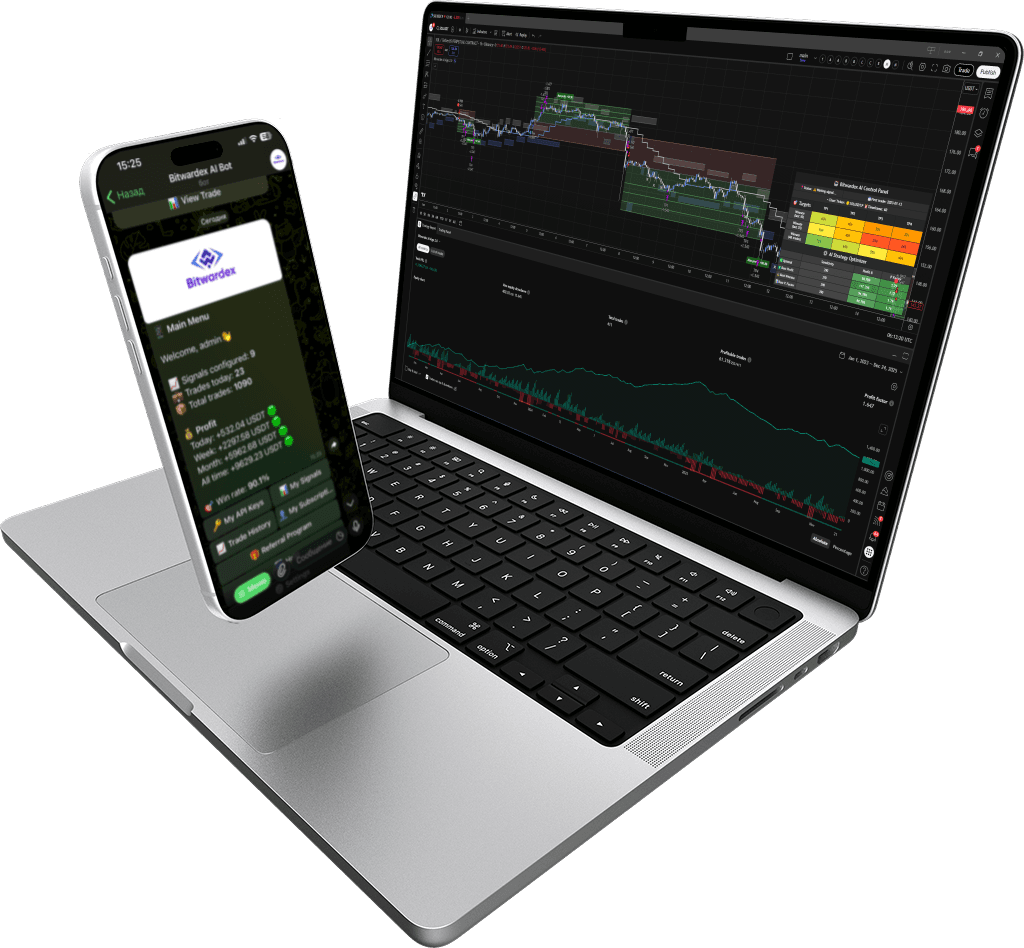 Bitwardex interface on laptop